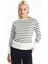 Yeni Sezon Bisiklet Yaka Çizgili Uzun Kollu Kadın Triko Kazak 1