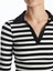 Yeni Sezon Polo Yaka Çizgili Uzun Kollu Kadın Tişört 4