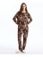 Yeni Sezon Bisiklet Yaka Leopar Desenli Polar Kadın Pijama Takımı 1