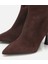 01BOH312650A480 KADIN Süet Deri Kahverengi Dikiş Detaylı Sivri Kısa Topuklu Bot 3