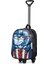 Anaokulu Çocuk Çekçekli Valiz Sırt Çantası Çekçekli Erkek Çocuk Süper Kahraman Çizgi Film Karakter Abs Ön Yüzey 5d Boyutlu Siyah Mavi 1
