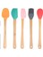 Silikon Spatula ve Fırça Seti, 5 Parça, Karışık Renkli, Bambu Saplı 1