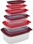 7.6 Litre -Red Velved 6'lı Saklama Kabı Seti - Sebze Saklama Seti - Bakliyat Saklama Kabı - Mutfak Düzenleyici - Buzdolabı Organizeri 2