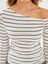 Yeni Sezon Kayık Yaka Çizgili Kadın Body 3