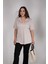 Kadın 1112038 Büyük Beden Gömlek Yaka Bej Bluz 3