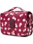 Ecoform Su Geçirmez Organizer Askılı Seyahat Kozmetik Makyaj Çantası Bordo Çiçekli 1