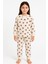 Kız Çocuk Kalp Desenli %100 Pamuk Fitilli Interlok Manşetli Uzun Kollu Pijama Takımı 1