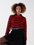 Yeni Sezon Bisiklet Yaka Çizgili Uzun Kollu Kadın Triko Kazak 2