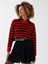 Yeni Sezon Bisiklet Yaka Çizgili Uzun Kollu Kadın Triko Kazak 4