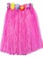 Yetişkin ve Çocuk Uyumlu Pembe Renk Püsküllü Hawaii Luau Hula Etek 40 cm 1