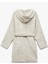 Uzun Kollu Fiyonk Detaylı Kapüşonlu Kemerli Peluş Sabahlık 2