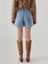 Yeni Sezon Beli Lastikli Kadın Jean Şort Etek 4