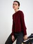 10824 Bisiklet Yaka Peplum Triko Top-Koyu Bordo 1