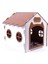 Ahşap Özel Isim Baskılı Dekoratif Kedi Evi-Kulübesi, Kediler Için Kulübe, Kedi Kulübesi Beyaz-Ceviz 3