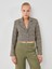 Yeni Sezon Ekose Crop Kadın Blazer Ceket 1