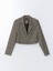 Yeni Sezon Ekose Crop Kadın Blazer Ceket 5