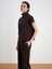 32148 Dik Yaka Örme Top-Koyu Kahve 1