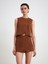 81067 Asimetrik Şort Etek-Camel 2