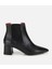 01BOH315510A100 KADIN Deri Siyah Yumuşak Dokulu Lastik Detaylı Topuklu Bot 1