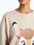 Yeni Sezon Bisiklet Yaka Bambi Baskılı Oversize Kadın Kalın Sweatshirt 3