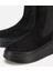 01BOH317830A100 KADIN Süet Deri Siyah Lastik Detaylı Kalın Tabanlı Düz Bot 3