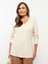 Yeni Sezon V Yaka Nakışlı Uzun Kollu Kadın Tişört 1