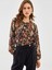 Yeni Sezon Bağlamalı Yaka Desenli Kadın Bluz 2