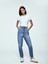 Yeni Sezon Beli Lastikli Slouchy Fit Kadın Jean Pantolon 1