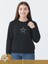 Kişiye Özel Parlak Taş Harf Işlemeli Siyah Uzun Kollu Iki Iplik Sweatshirt-Genç Teenage 1