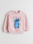 Yeni Sezon Bisiklet Yaka Stitch Baskılı Kız Çocuk Sweatshirt 3