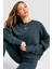 Sportswear Essantial Collection Oversize Kesim Petrol Mavisi Kadın Sweatshrit 1