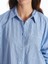 Yeni Sezon Çizgili Oversize Poplin Kadın Gömlek 3