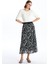 Yeni Sezon Beli Lastikli Desenli Pileli Kadın Etek 1