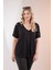 Kadın Büyük Beden Kol Detaylı Bluz Siyah 4