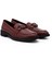 Kadın Bordo GDZA13424272 Tokalı Hakiki Deri Loafer Ayakkabı 2