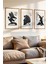3 Parça Soyut Hareketler Temalı Ahşap Çerçeve Görünümlü Mdf Tablo Seti 1