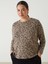Yeni Sezon Bisiklet Yaka Leopar Desenli Kadın Bluz 2
