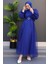 Elfida Tesettür Elbise Gece Mavi 4