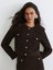 Yeni Sezon Bisiklet Yaka Dokulu Kadın Tüvit Ceket 3