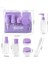 Promosyonca 7 Parça Seyahat Seti, Mor, Sprey ve Pompalı Şişeler, Krem Kapları, Mini Huni, Şeffaf Taşıma Çantalı, Uçak Bagajı Uyumlu, Boş Şişe (Gül Kurusu) 1