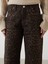 Yeni Sezon Leopar Desenli Wideleg Kadın Jean Pantolon 3