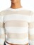 Yeni Sezon Bisiklet Yaka Çizgili Uzun Kollu Crop Kadın Triko Kazak 3