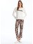 Yeni Sezon Bisiklet Yaka Leopar Desenli Kadın Pijama Takımı 1