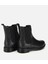 01BOH313020A100 KADIN Deri Siyah Lastik Detaylı Düz Bot 4
