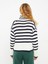 Yeni Sezon Balıkçı Yaka Çizgili Uzun Kollu Kadın Triko Kazak 5