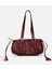 03CAH316710A780 KADIN Deri Bordo Yumuşak Dokulu Bowling Omuz Çantası 1