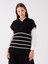 Yeni Sezon Gömlek Yaka Çizgili Oversize Kadın Triko Süveter 1