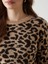 Yeni Sezon Bisiklet Yaka Leopar Desenli Kadın Triko Kazak 3