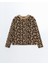 Yeni Sezon Bisiklet Yaka Leopar Desenli Kadın Triko Kazak 5