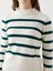 Yeni Sezon Dik Yaka Çizgili Kadın Triko Kazak 3